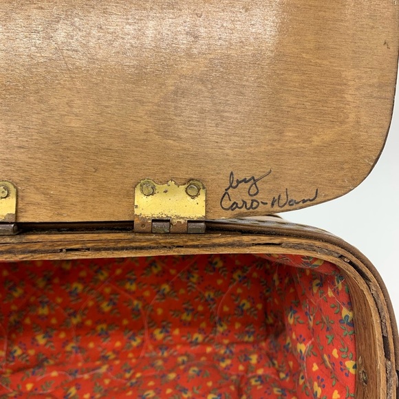 MCM Slenderella Fashion Wicker Basket Woven Painted Mushrooms By Caro Nan - Picture 12 of 16